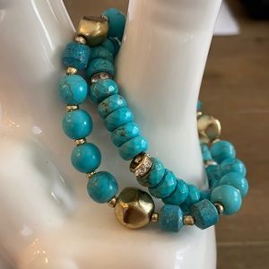 Turquoise double bracelet set